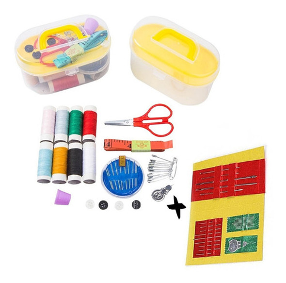 Kit Caja Costura Portatil Costurero Viaje Hilos + 25 Agujas 0 Kit Caja Costura Portatil Costurero Viaje Hilos + 25 Agujas 0