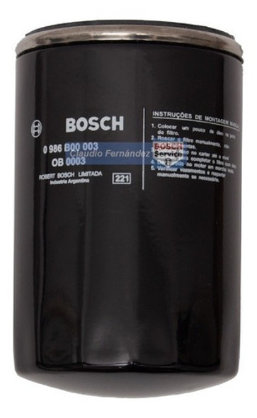 Filtro De Aceite Bosch Ford Focus 1 1.8 16v 2001 2002 2003 1
