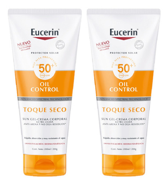 Combo X2 Eucerin Sun Fps50 Toque Seco Corporal 200 Ml 1 Combo X2 Eucerin Sun Fps50 Toque Seco Corporal 200 Ml 1