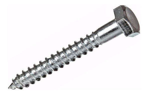 Tornillo Tirafondo Hexagonal Zincado 1/4 X 3.1/4 X 75 U Tel 0