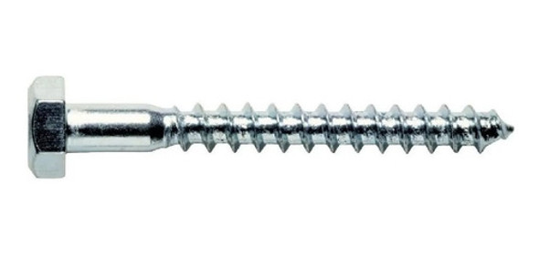 Tornillo Tirafondo Hexagonal Zincado 1/4 X 3.1/4 X 75 U Tel 1