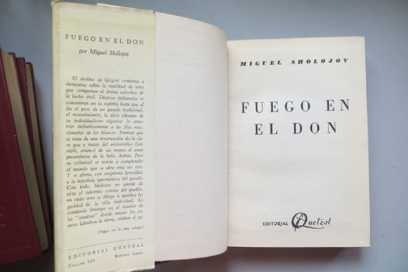 Fuego En El Don Miguel Sholojov Ed Quetzal 1959 1