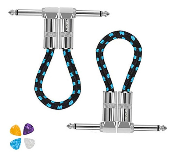 Cables De Conexión De Guitarra, Bardestu 2 Pack 6 Inch 1/4 R 0