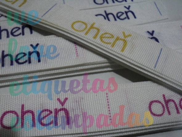100 Etiquetas De Tela Rústica - Estampado Indeleble! 0