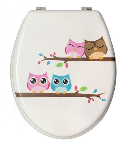 Tapa Inodoro Madera Estampada Bisagras Metal 0