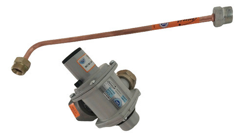 Regulador Gas Natural 6m3 Galea 2 Etapas Con Flexible 40cm 0