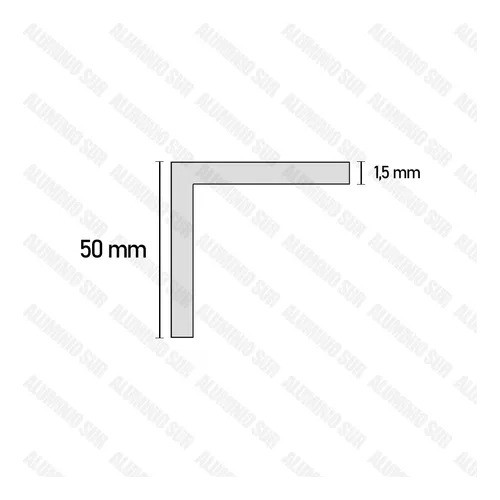 Perfil L Angulo Aluminio Natural 50x50 4mts Avellaneda 1