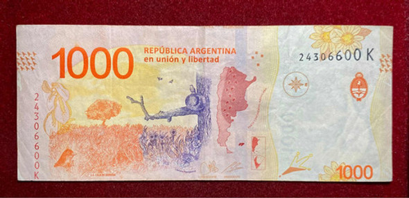 Billete 1000 Pesos Argentina Hornero Mal Cortado A Elección 1
