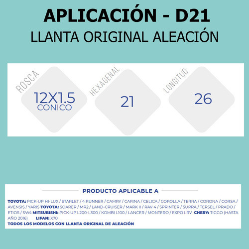 Tuercas Antirrobo Seguridad Ruedas Lifan X70 Llanta Aleacion 1