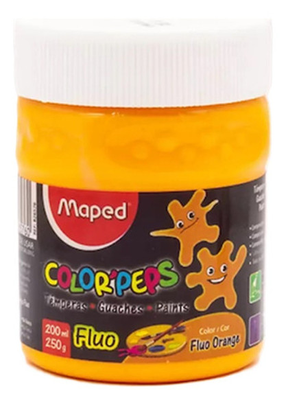 Tempera Maped Pote 200 Ml Fluo Naranja 0