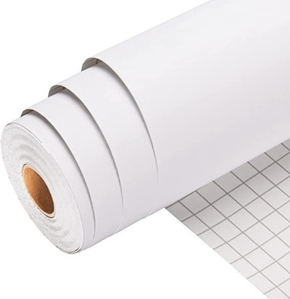 Vinilo Adhesivo Para Manualidades O Autos Blanco Mate 0