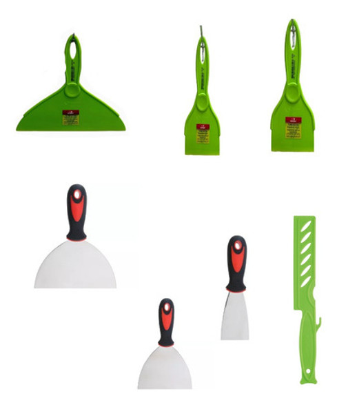 Pack 6 Espátulas Metal Y Plàstico Con Mezclador `pintura 0