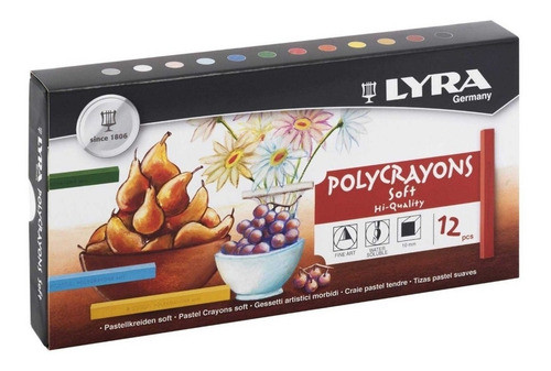 Pastel A La Tiza Lyra Polycrayon 12 Colores Distribuidora Lv 1