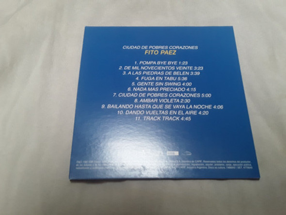 Fito Páez  Ciudad Pobres Corazones - Cd (tipo Mini Lp) Kktus 1 Fito Páez  Ciudad Pobres Corazones - Cd (tipo Mini Lp) Kktus 1