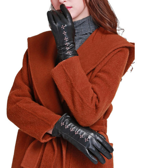 Yiseven Guantes De Piel De Cordero De Invierno Para Mujer, 0