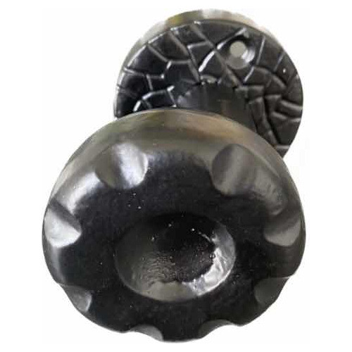 Pomo Desplazado Doble Balancin Negro Metálico Vintage Puerta 0