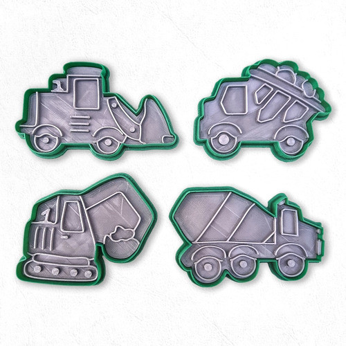 Cortantes Galletas Temática Camiones De Construcción X 4 0