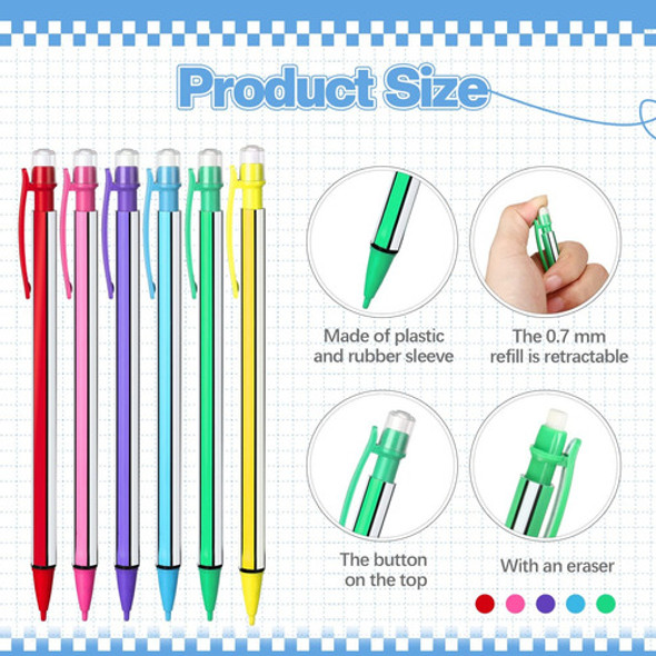 Colarr 200 Piezas Portaminas Mecánicos 0,7 Mm Con Borrador 1