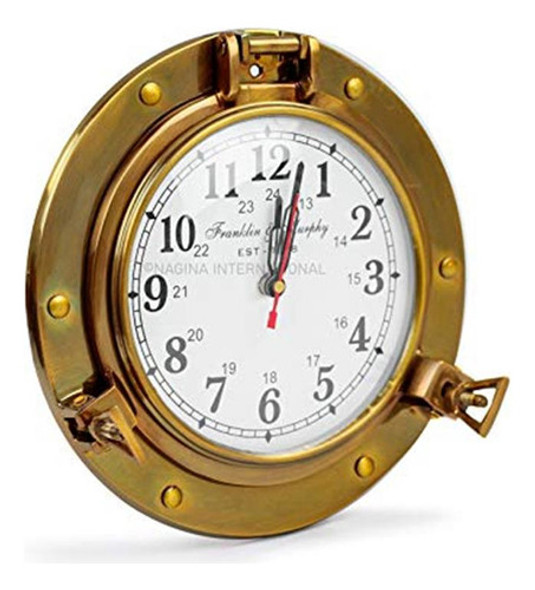 9  Reloj De Latón Antiguo De Primera Calidad Con Decoración 0