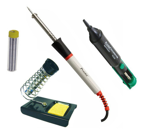Kit Soldador Lapiz Ceramica Proskit 40w Desoldador Estaño 0