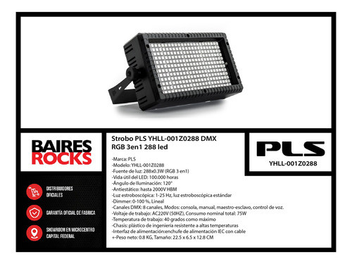 Strobo Pls Yhll-001z0288 Dmx Rgb 3en1 288 Led 1