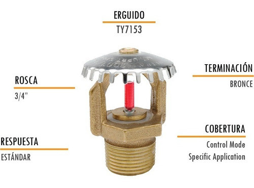 Rociadores Automaticos Para Incendio 3/4 Ultra K17 Up Ty7153 1