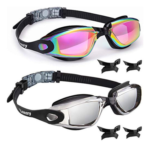 Keary 2 Pack Anti-fog Swim Goggles For Adult Youth 0