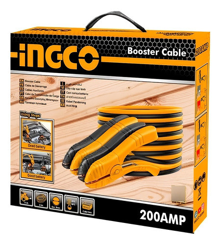 Cable Puente De Bateria 200 Amp 2.5 Mts Ingco 1