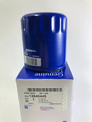 Filtro De Aceite Chevrolet Cruze 1.4t 2017 Gm Original 1