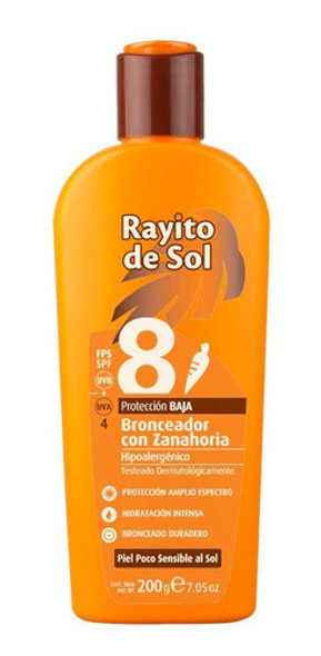 Rayito De Sol F.8 X200 Bronceador Con Zanahoria 0 Rayito De Sol F.8 X200 Bronceador Con Zanahoria 0