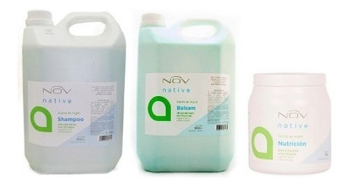 Shampoo + Enjuague +baño De Crema Nov Argan Profesional 4lts 0