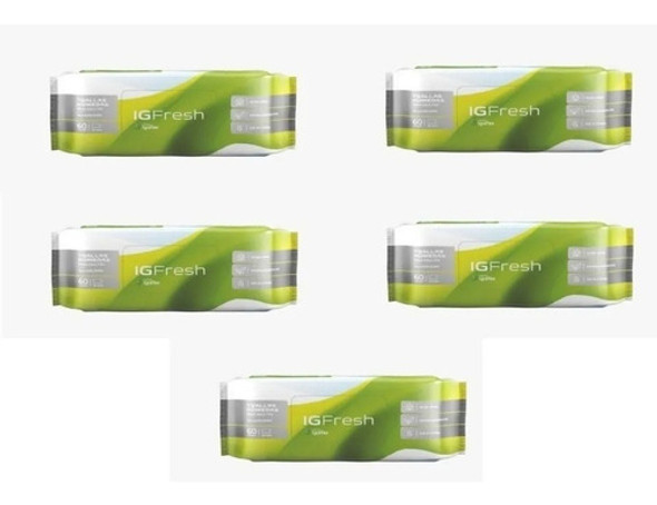 Ig Fresh Toallitas Húmedas Adulto Con Aloe Vera X 5 Pack 1 Ig Fresh Toallitas Húmedas Adulto Con Aloe Vera X 5 Pack 1