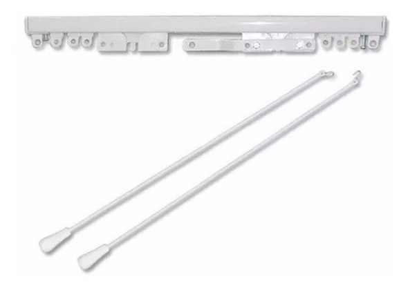 Riel Europeo Para Cortina Con Ruedas Completo X 1,60 Mts 0