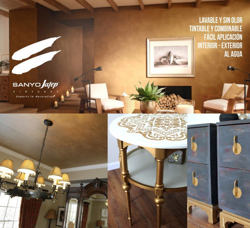 Pintura Metalizada Al Agua Oro 4lt Envío Gratis Caba Promo 1