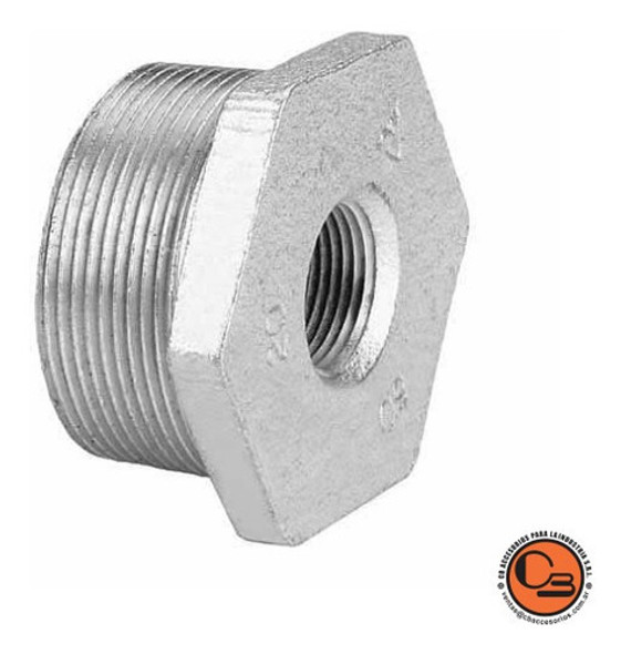 Buje Reducción Hierro Galvanizado Rosca 1/2 X 1/4 Pulgadas 1