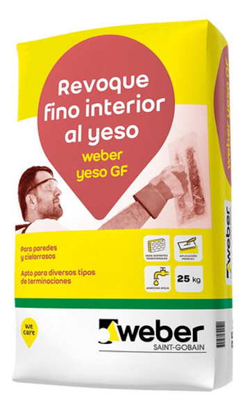 Weber Yeso Gf Revoque Fino Interior X 25kg Solo X Mayor 0