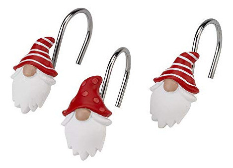 Juego De Ganchos Para Cortinas De Ducha Gnome Walk Holiday C 0