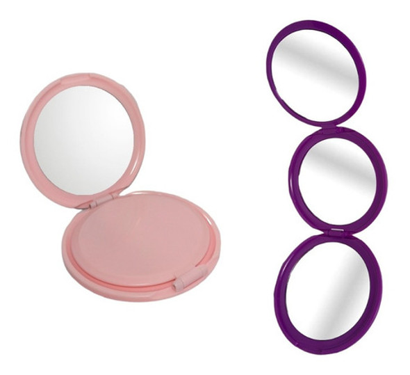Espejo Plegable 3en1 Bolsillo C/aumento Portatil Maquillaje 0