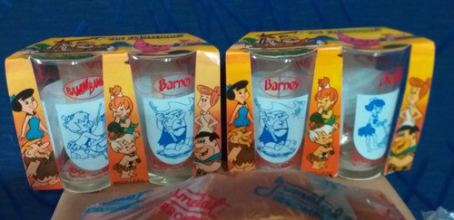 Los Picapiedras Unicos Set Vasos Hanna Barbera Año'81 E/caja 1
