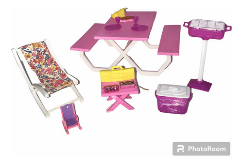 Mesa De Camping Picnic Barbie - Juguete Original 0