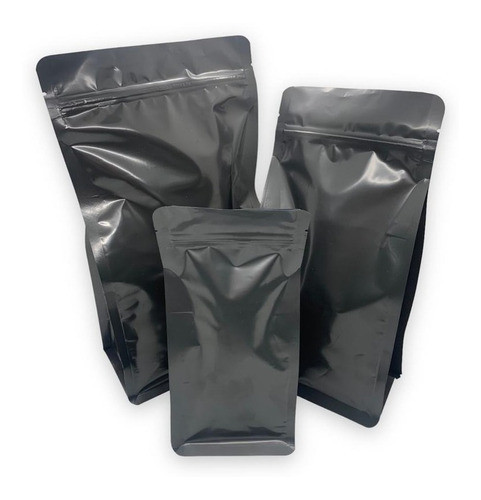 Bolsas Doypack Negras Con Fuelle 16x28 Cm X 100 Unidades 0