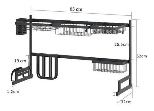 Escurridor De Dos Niveles Con Estantes En Acero Sobre Pileta 1