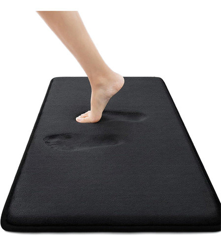 Alfombra De Baño Antideslizante Absorbente 60x40cm Negro 0