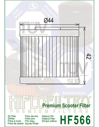 Filtro Aceite Kymco 200i 300i Gt Hiflofiltro 1