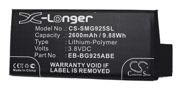 Batería Samsung Galaxy S6 Edge Cs-smg925sl G925 Eb-bg925abe 0 Batería Samsung Galaxy S6 Edge Cs-smg925sl G925 Eb-bg925abe 0