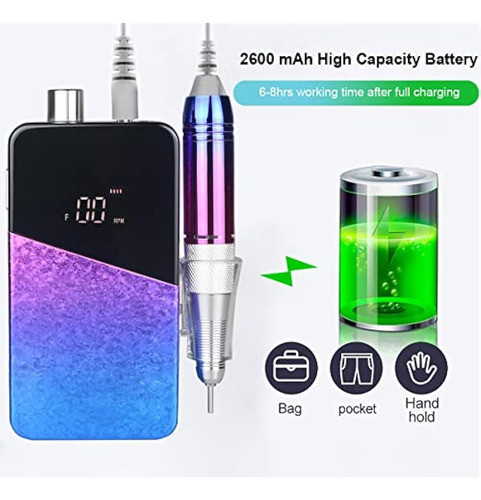 Taladro De Uñas Eléctrico, Lumcrissy Professional Colorful R 1