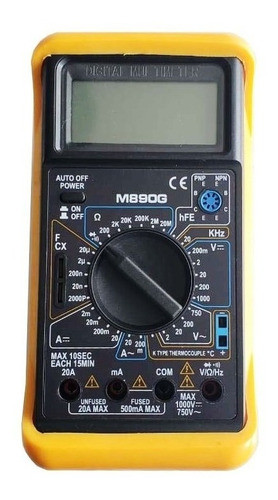 Multimetro Tester Digital Con Capacimetro Mide Temperatura 0