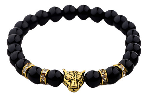 Nueva Moda 8mm Ágata Joya Oro Leopardo Cabeza Naturales Pied 0