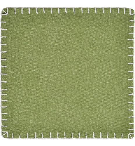 Mantel Individual Con Borde Bordado Verde Oliva Lr Home, 1'- 0
