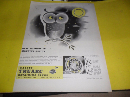 Antigua Publicidad Waldes Truarc Retaining Rings  Ingles 0